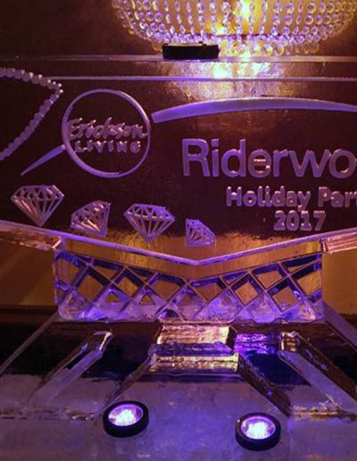 Ice Sculpture Logo 010 Riderwood Holiday Party