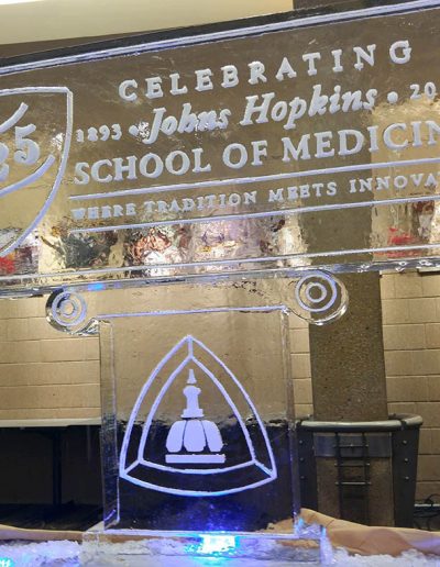 Ice Sculpture Logo 029 Johns Hopkins Medical School